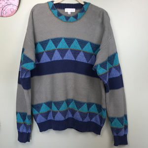 Vintage Oversized Grandpa Knit Sweater L